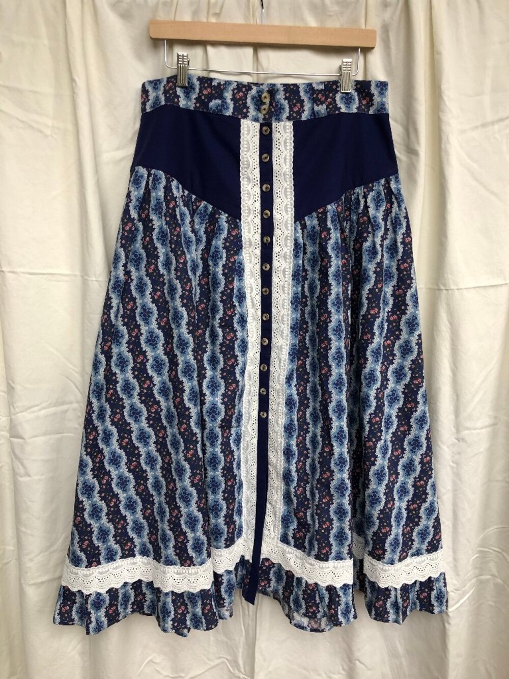 Handmade Gunne Sax Style Maxi Skirt 100% Cotton